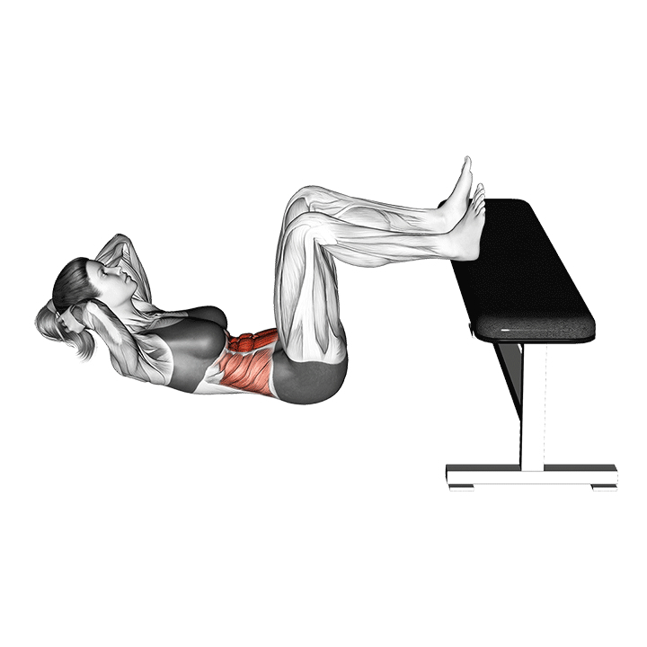Bench Crunch - End Position
