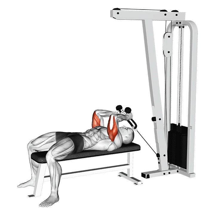 Rope Lying Cable Triceps Extension - Start Position