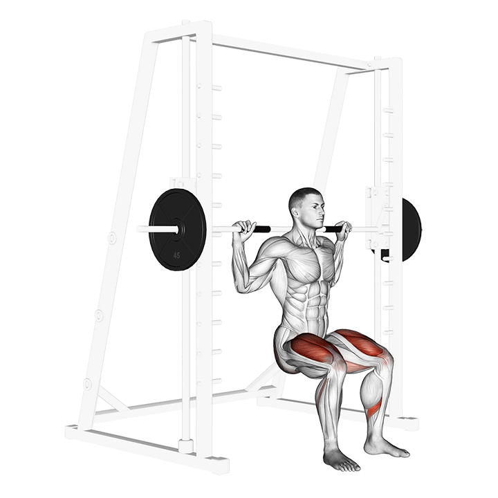 Squat chaise à la Smith machine - End Position