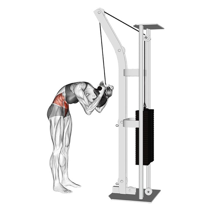 Stehender Kabel-Crunch - End Position