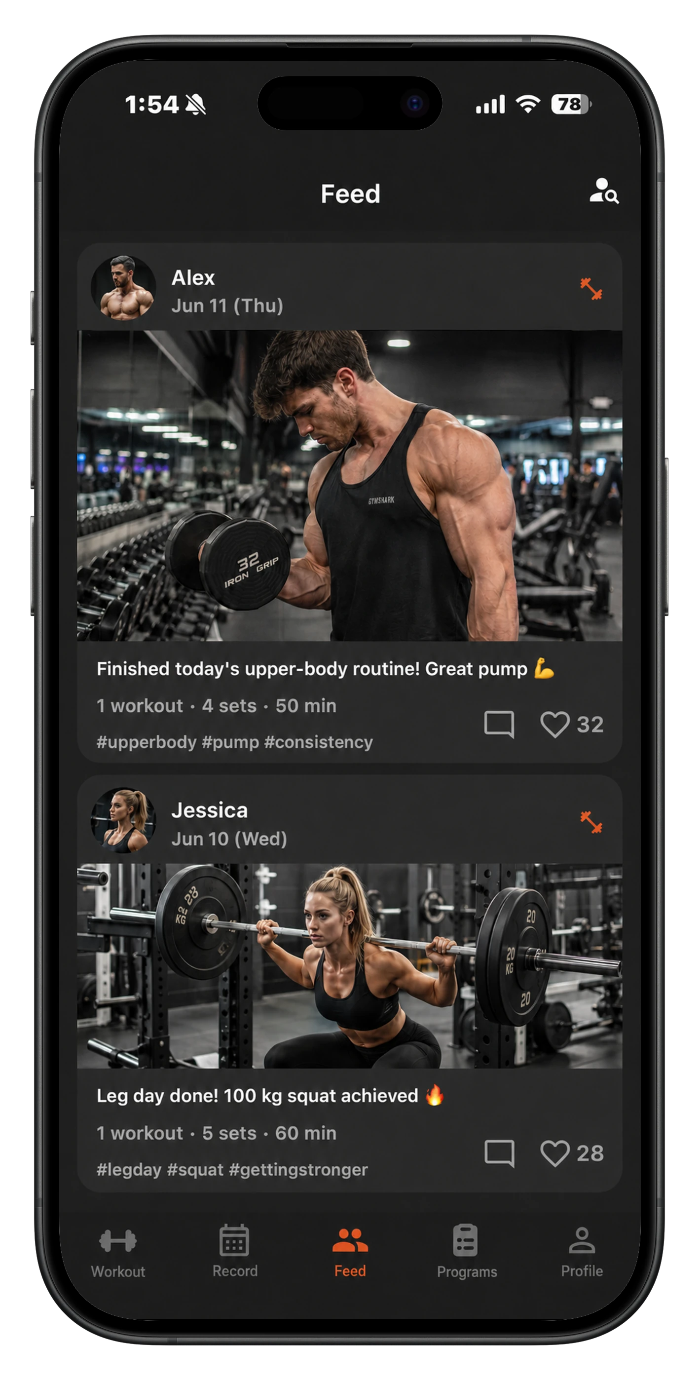 Feed de entrenamientos